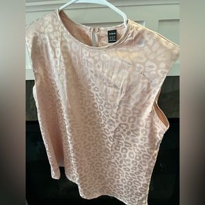 Womens size medium rose gold leopard print padded shoulder blouse. Never worn!